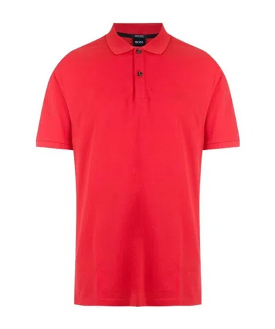 Hugo Boss Short-sleeve Polo Shirt In Red