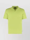 Hugo Boss Short Sleeve Polo Shirt With Side Slits In Yellow