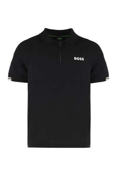 HUGO BOSS SHORT SLEEVE POLO WITH ZIP