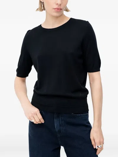 Hugo Boss Short-sleeve Sweater In Black