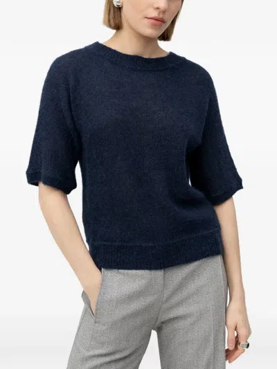 Hugo Boss Short-sleeve Sweater In Blue
