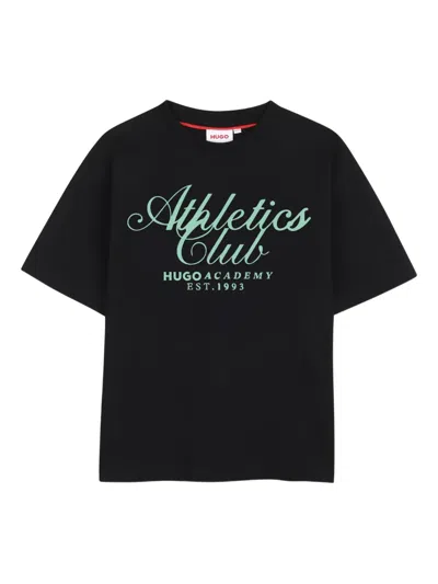 Hugo Boss Kids' Kurzärmeliges T-shirt In Black