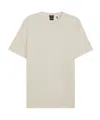 Hugo Boss Cotton-silk T-shirt With Geometric Jacquard In White