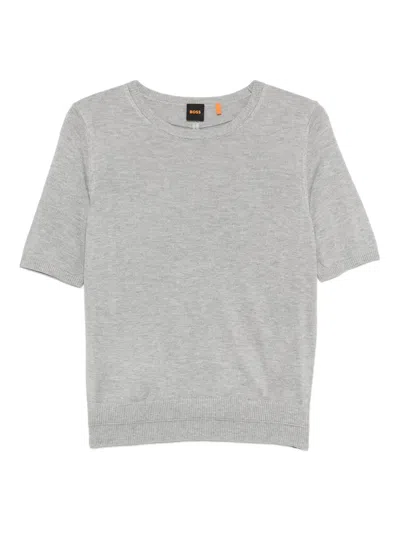 Hugo Boss Short-sleeve Top In Gray