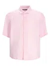 Hugo Boss Short-sleeved Button-up Shirt In Pink