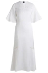 Hugo Boss Short-sleeved Dress With Ladder-lace Trims In White