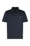 Hugo Boss Boss Short-sleeved Polo In Cotton In Blue