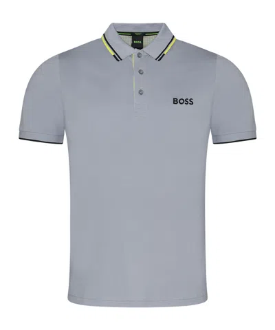 Hugo Boss Short-sleeved Polo Shirt In Gray