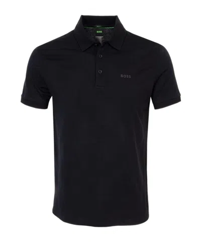 Hugo Boss Short-sleeved Polo Shirt In Black