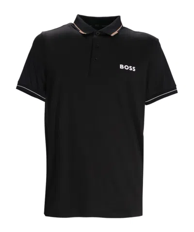 Hugo Boss Short-sleeved Polo Shirt In Black