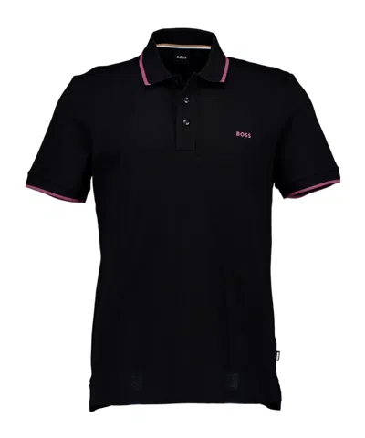 Hugo Boss Short-sleeved Polo Shirt In Black