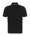 Hugo Boss Paddy Polo Shirt With Drop-needle Stitching In Black