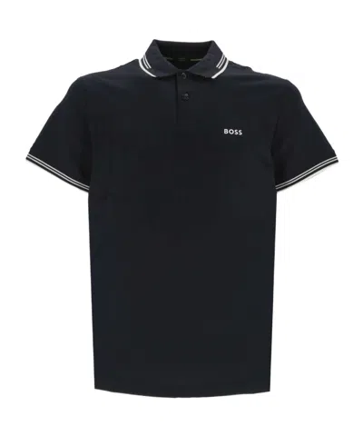 Hugo Boss Logo-print Polo Shirt In Black