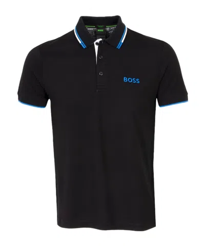 Hugo Boss Short-sleeved Polo Shirt In Black