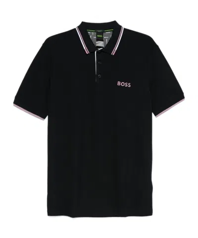 Hugo Boss Short-sleeved Polo Shirt In Black