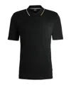 Hugo Boss Boss Tipped Quarter Zip Polo In Black