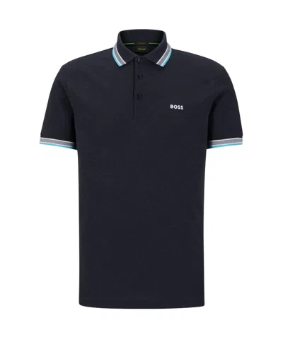 Hugo Boss Short-sleeved Polo Shirt In Black