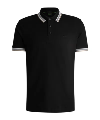 Hugo Boss Short-sleeved Polo Shirt In Black