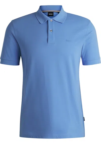 Hugo Boss Short-sleeved Polo Shirt In Blue