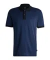 Hugo Boss Structured-cotton Polo Shirt With Solid Trims In Blue