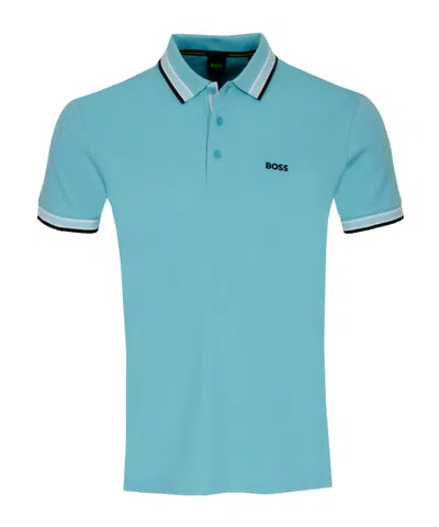 Hugo Boss Short-sleeved Polo Shirt In Blue