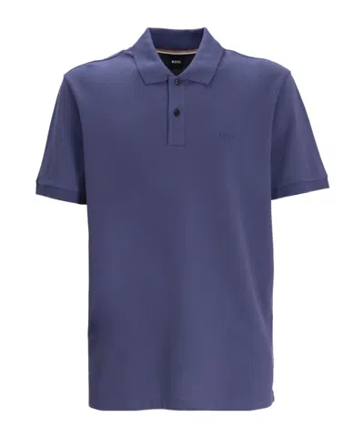 Hugo Boss Short-sleeved Polo Shirt In Blue