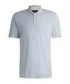 Hugo Boss Cotton-silk Polo Shirt With Bubble Structure In White