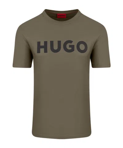 Hugo Boss Short-sleeved Round Collar T-shirt In Green