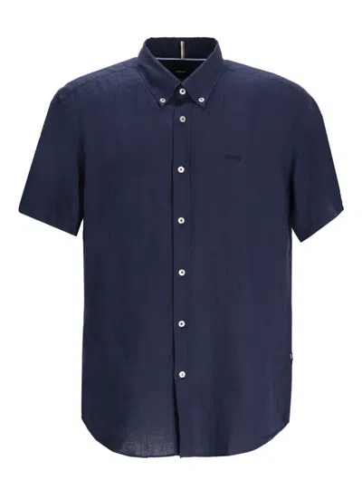 Hugo Boss Short-sleeved Shirt In Blue