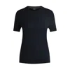 Hugo Boss Short-sleeved Sweater In Merino Wool In Blue