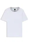 Hugo Boss Cotton Jersey T-shirt With Striped Logo Graphic