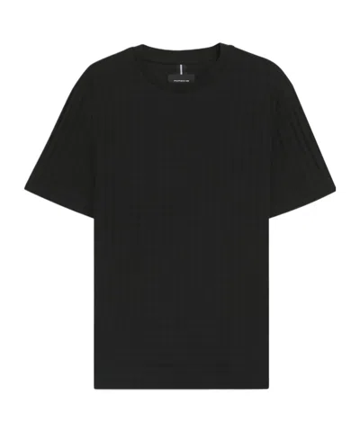 Hugo Boss Porsche X Houndstooth-patterned T-shirt In Mercerized Cotton In Black