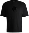 Hugo Boss Relaxed-fit T-shirt In Interlock Cotton With Gloss Artwork In Black