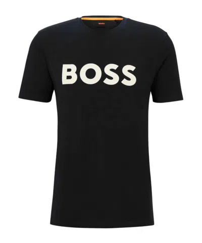 Hugo Boss Boss Tiburt 354 Logo Print T Shirt In Nero