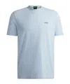 Hugo Boss Stretch-cotton Regular-fit T-shirt With Contrast Logo In Blue