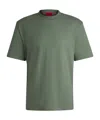 Hugo Boss Relaxed-fit T-shirt In Cotton With Logo Print In Green