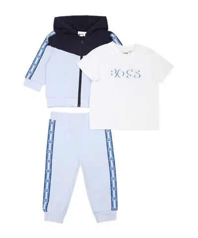 Hugo Boss Hooded Tracksuit (set Of Three) In White