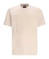 Hugo Boss Square-patch T-shirt In Nude