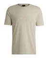 Hugo Boss Cotton-jersey Regular-fit T-shirt With Logo Artwork In Light Beige