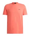 Hugo Boss Stretch-cotton Regular-fit T-shirt With Contrast Logo In Pink
