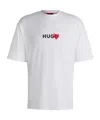 Hugo Boss Mens White Branded-print Relaxed-fit Cotton-jersey T-shirt In White