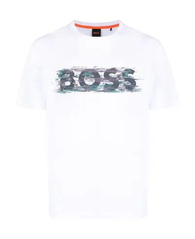 Hugo Boss Logo-print Cotton T-shirt In Grey