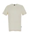 Hugo Boss Cotton T-shirt With Two-tone Monstera-leaf Pattern In White
