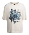 Hugo Boss Cotton-jersey Oversized-fit T-shirt With Seasonal Artwork In White