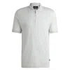 Hugo Boss Zip-placket Polo Shirt In Cotton And Silk