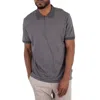 Hugo Boss Zip-placket Polo Shirt In Cotton And Silk In Gray
