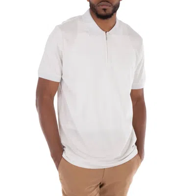Hugo Boss Short-sleeved Zip-placket Polo Shirt In White