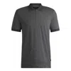 Hugo Boss Zip-placket Polo Shirt In Cotton And Silk In Grey