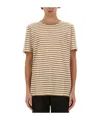 Hugo Boss Striped Crew Neck T-shirt In Multicolor