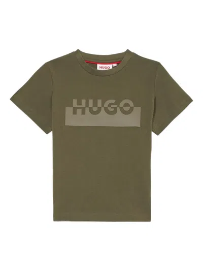 Hugo Boss Kids' Short Sleeves T-shirt In Green